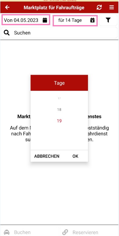 Fahrten auf dem Markplatz anschauen. 